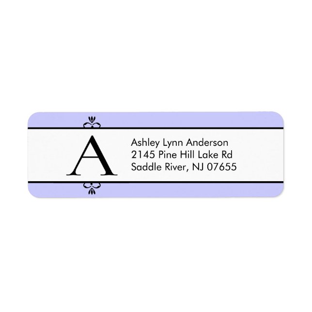 Classic Letter A Monogram Return Address Labels. (Front)