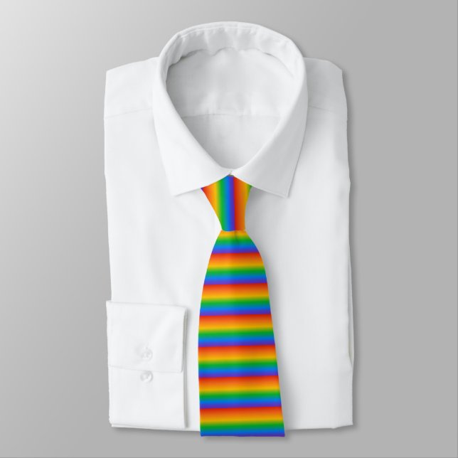 Classic LGBTQ gay pride flag rainbow Tie (Tied)