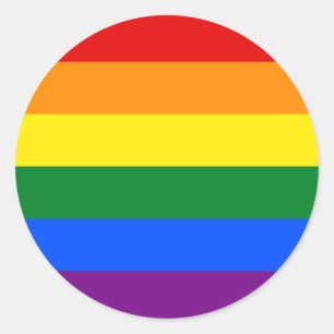 Classic LGBTQ Gay Pride Rainbow Flag Classic Round Sticker