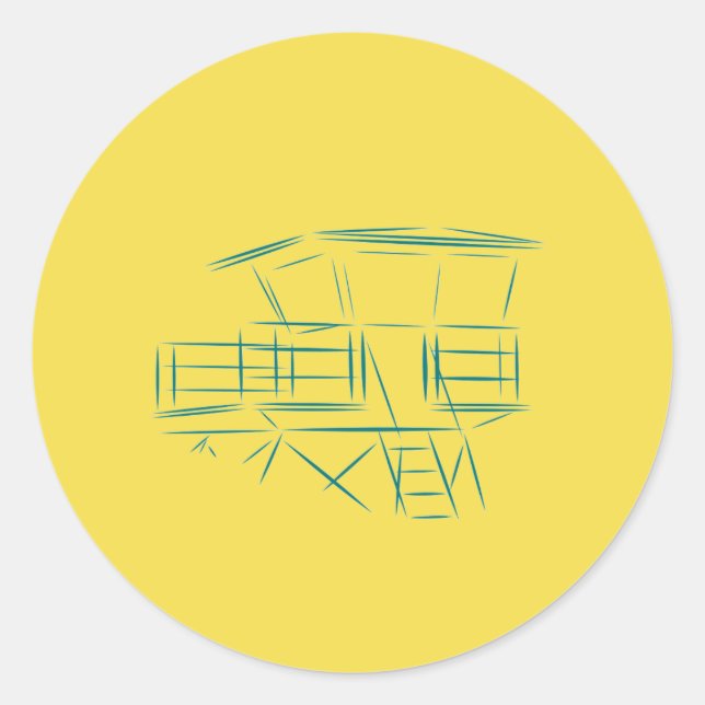 Classic Lifeguard Tower Classic Round Sticker (Front)