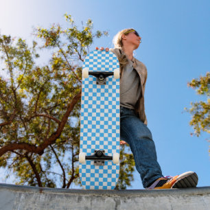 Classic light blue checkerboard  skateboard