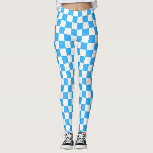 Classic light blue chequerboard leggings
