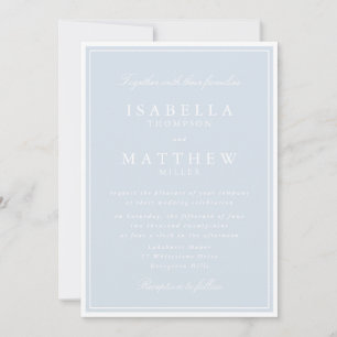 Classic Light Blue Framed Wedding Invitation