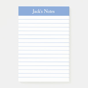 Classic Light Blue Lined Personalised Post-it Notes