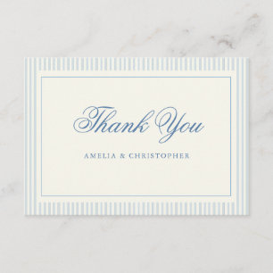 Classic Light Blue Stripes Thank You Invitation