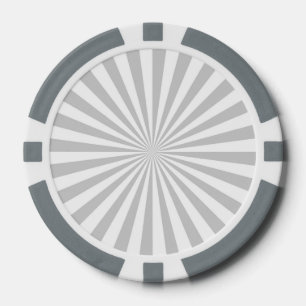 Classic Light Grey Burst Spinning Wheel Poker Chips