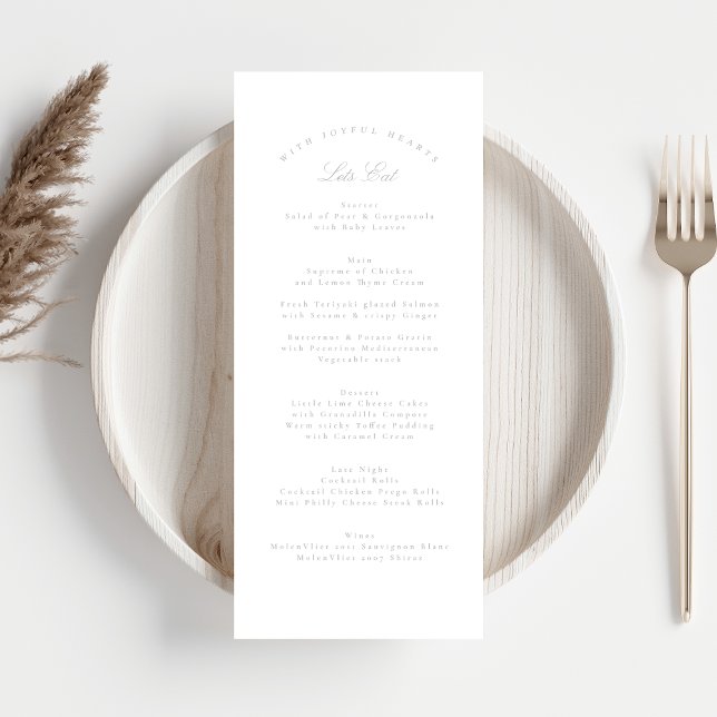 Classic Light Grey Calligraphy Formal Wedding Menu (Creator Uploaded)