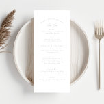 Classic Light Grey Calligraphy Formal Wedding Menu<br><div class="desc">This Design is part of a collection;
Please get in touch with me if you need help finding matching designs or products;
Also available in alternate colours</div>