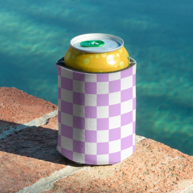 Classic light lavender checkerboard  can cooler (In Situ Pool)