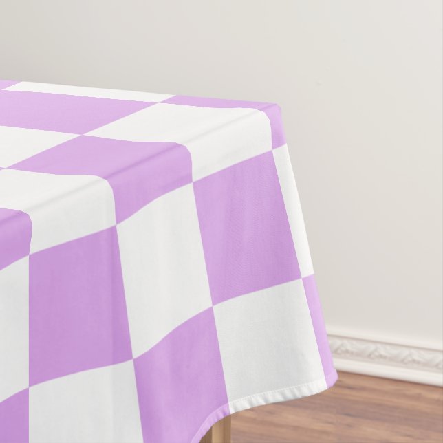 Classic light lavender chequerboard  tablecloth (In Situ)