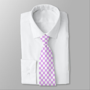 Classic light lavender chequerboard tie