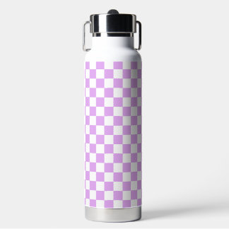 Classic light lavender chequerboard water bottle