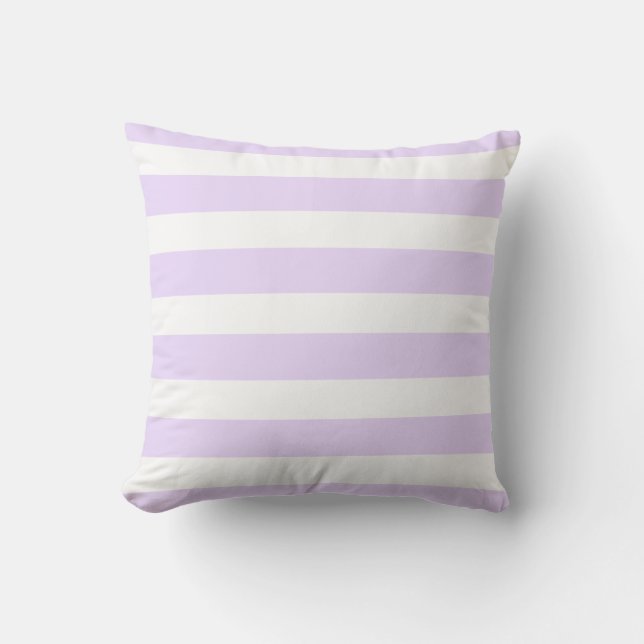 Classic light purple white strips cushion (Front)