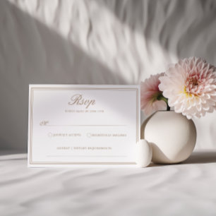 Classic Light Taupe Elegant RSVP Wedding Card