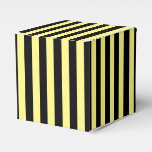 Classic Light Yellow and Black Vertical Stripes Favour Box