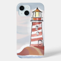 Classic Lighthouse | Ocean Coastal Watercolor
