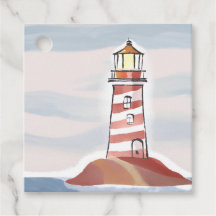 Classic Lighthouse | Ocean Coastal Watercolor