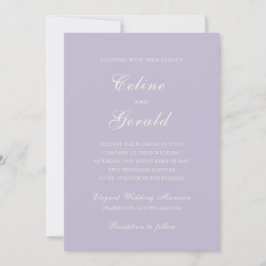 Classic Lilac Elegant Wedding Invitation
