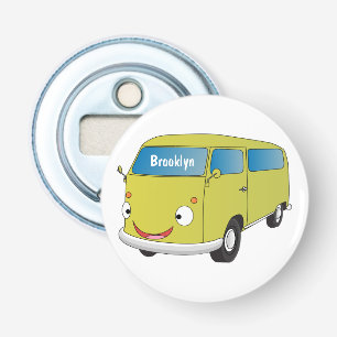 Classic lime green van cartoon bottle opener