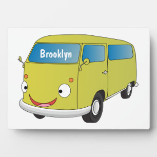 Classic lime green van cartoon plaque