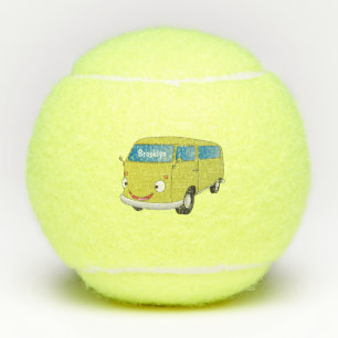 Classic lime green van cartoon tennis balls