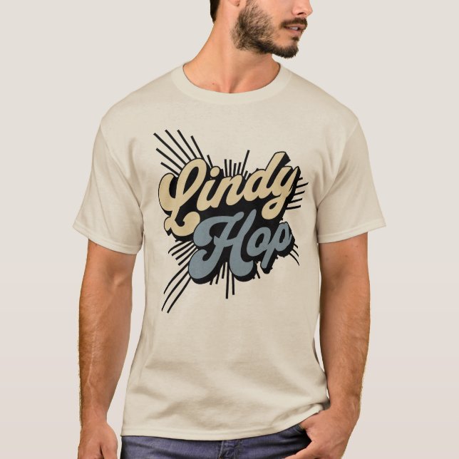 Classic Lindy Hop Swing Dancing Lovers T-Shirt (Front)