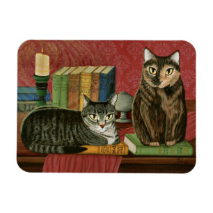 Classic Literary Cats Poe, Dickens, Stoker, Magnet
