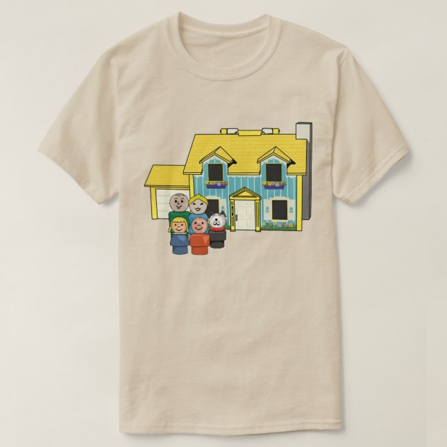 Classic Little People Family and House T-Shirt (Design Front)