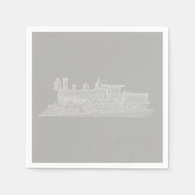 Classic Locomotive Train CUSTOM COLOR Napkin (Front)