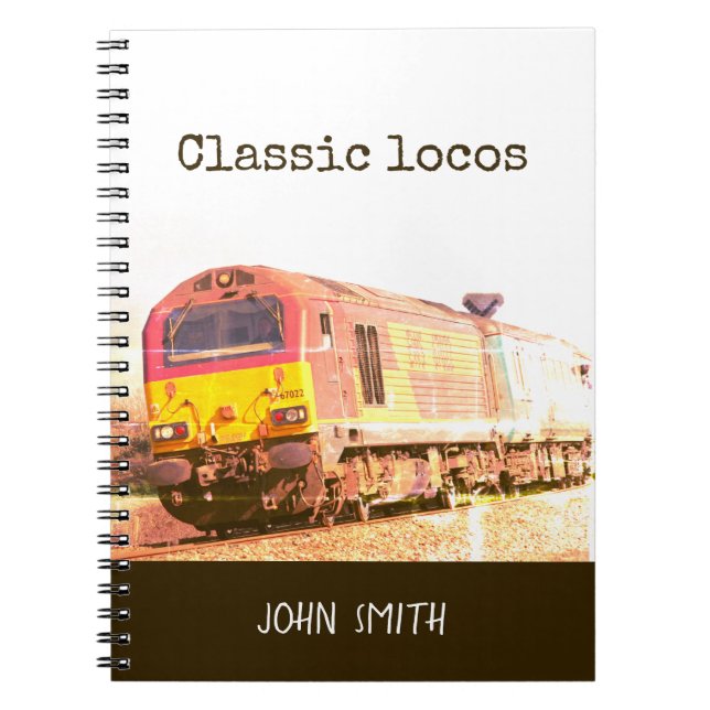 Classic Locos, class 67 diesel, personalised Notebook (Front)