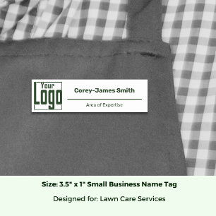 Classic Logo Expertise Classic White Green Name Tag