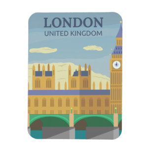 Classic London Travel Art Magnet