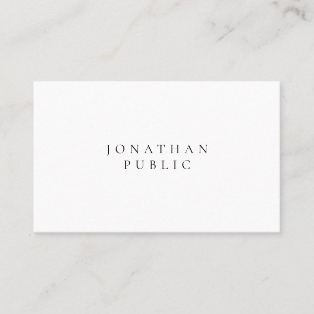 Classic Look Minimalist Elegant Template Simple Business Card (Front)