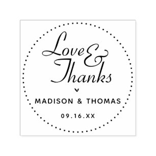 Classic Love and Thanks Wedding Self-inking Stamp