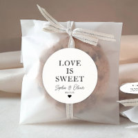 Classic LOVE IS SWEET Heart Wedding Names Favour