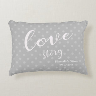 Classic "Love Story" Wedding/Special Occasion Decorative Cushion