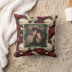 Classic Lovebird Wedding Anniversary Throw Pillow