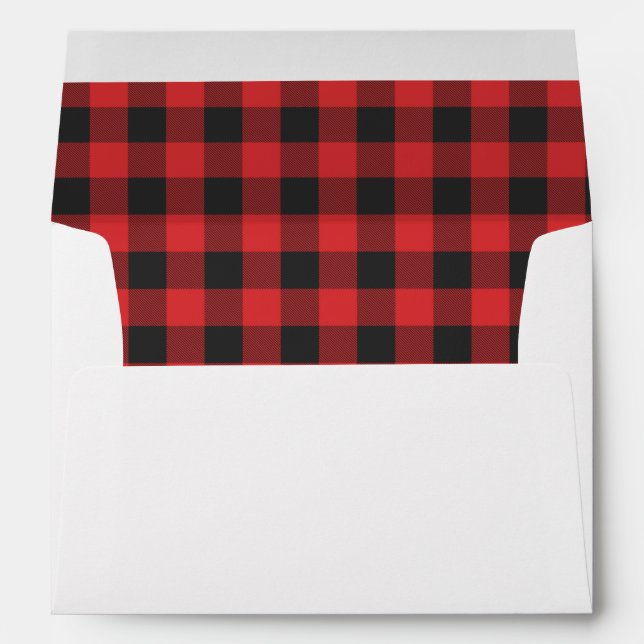 Classic Lumberjack Red Black Plaid Envelope (Back (Bottom))