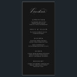 Classic Luncheon Menu Wedding Reception Meal Card<br><div class="desc">Our custom menu card features modern calligraphy for the perfect way to inform your guests of their meal choices at your wedding or event. This item is part of our Goldie collection G100,  please shop our store for matching products.</div>