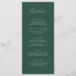 Classic Luncheon Menu Wedding Reception Meal Card