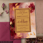 Classic Lux Burgundy Blush Gold Flowers Wedding  Invitation<br><div class="desc">✅ For matching items search #190W in my collections ✅ Celebrate your special day with this luxury watercolor wedding invitation featuring burgundy, blush, maroon, and deep red roses accented with elegant gold leaves. The timeless floral arrangement blends romantic blush tones with rich marsala and merlot hues, creating the perfect lux...</div>