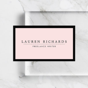 Classic Luxe Black and Pink with Social Media Business Card