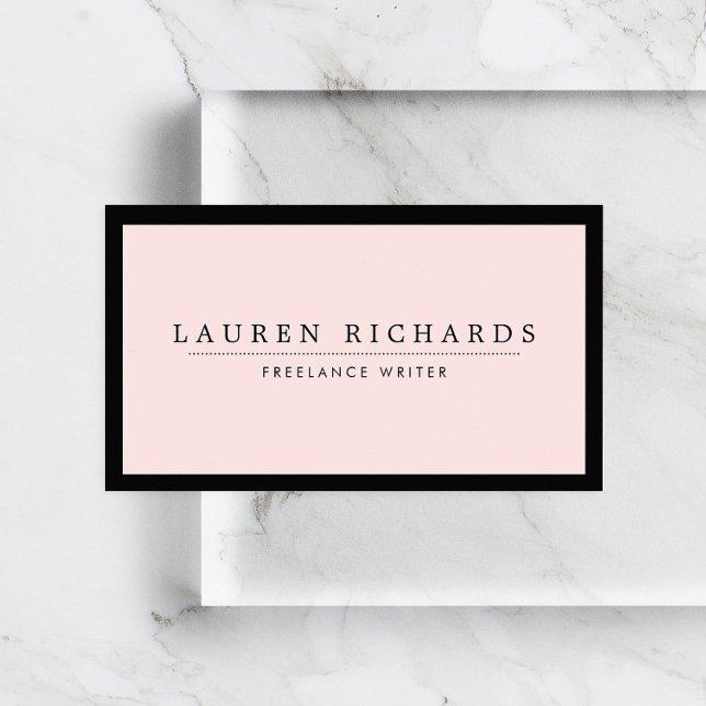 Classic Luxe Black and Pink with Social Media Business Card (Creator Uploaded)