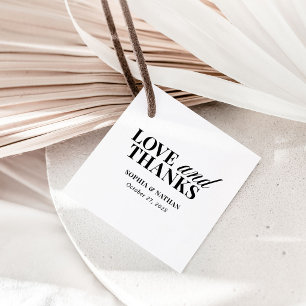Classic Luxe Black and White   Wedding Thank You Favour Tags