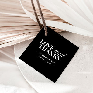 Classic Luxe Black   Wedding Thank You Favour Tags