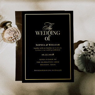 Classic Luxe Black   Wedding with Gold