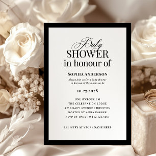 Classic Luxe   BRITISH Spelling Baby Shower Invitation
