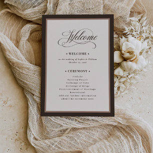 Classic Luxe   Brown Neutral Wedding Programme
