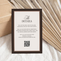 Classic Luxe Brown | QR Code Wedding Guest Details