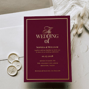 Classic Luxe Burgundy   Wedding with Gold